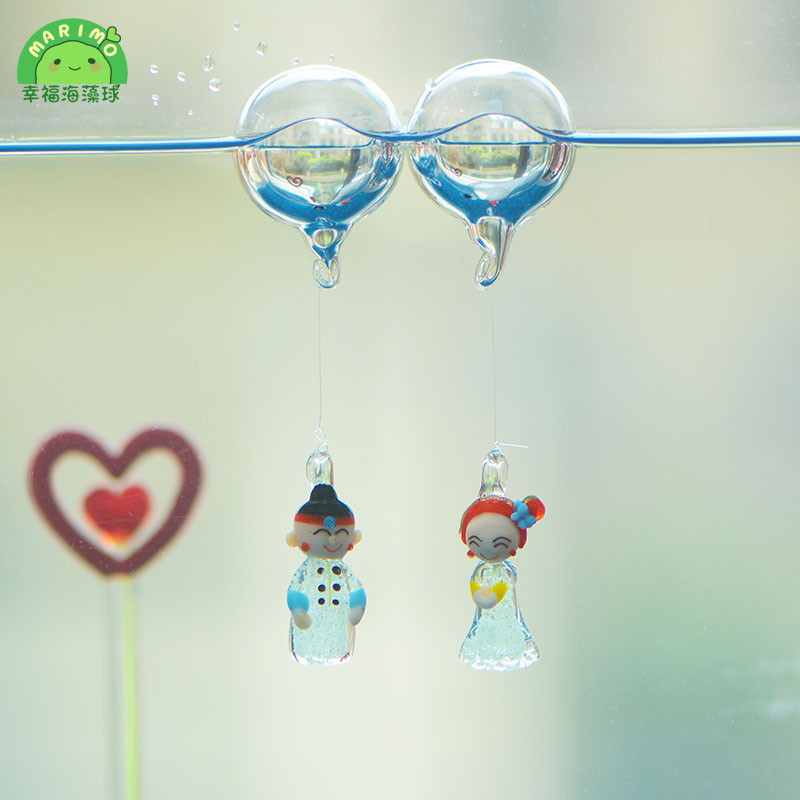 海藻球MARIMO日系手作卡通玻璃浮球小动物水培微景观装饰DIY造景