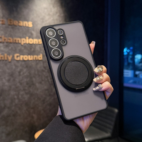 360°旋转磁吸支架适用三星S26手机壳新款S25ultra肤感磨砂S24FE保护套s23plus全包防摔24+plus高级女款外壳