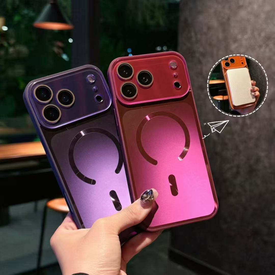 秒变17promax磁吸大视窗适用苹果16promax手机壳iPhone15变色龙光感14镜头全包17防摔保护套ip13高级女款外壳