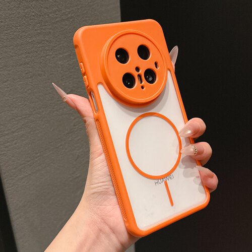 磁吸充电适用华为mate80promax手机壳魔术8新款pura80撞色肤感二合一70全包防摔MT60磨砂保护套P70高级感女款