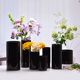 黑色玻璃直筒花瓶富贵竹高级感插花花器家居客厅摆件大号酒店装 饰