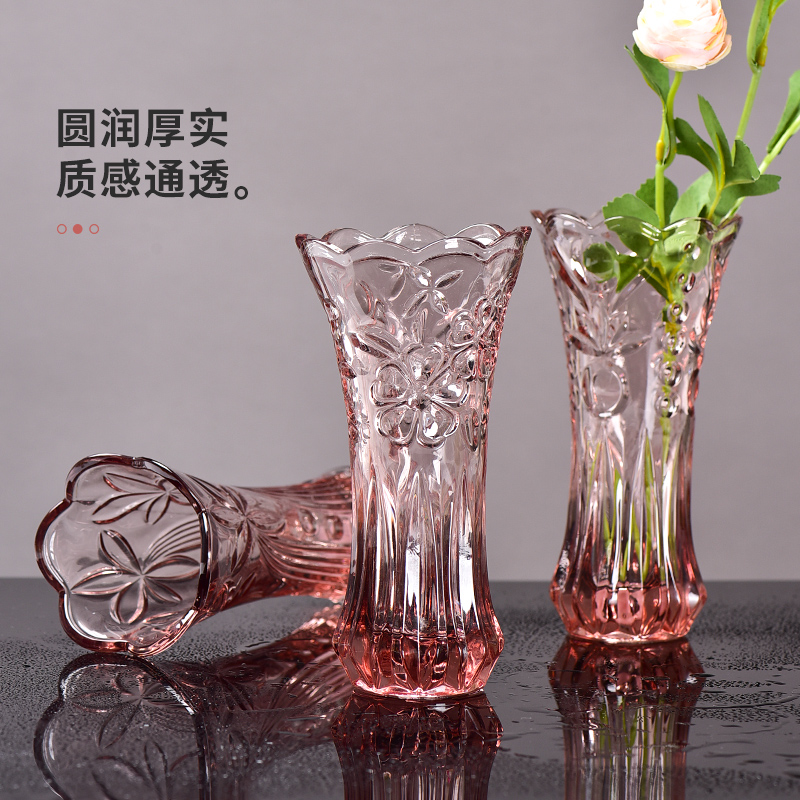 玻璃花瓶透明水培绿萝富贵竹百合
