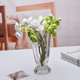 法兰晶透明玻璃花瓶简约现代家用客厅水培水养鲜花家居装 饰摆件