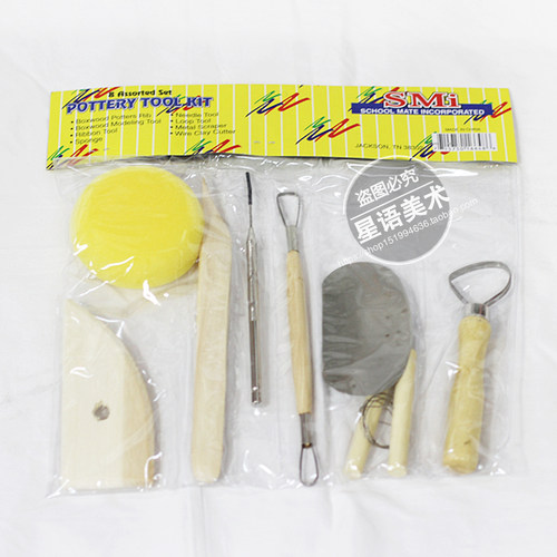 木质陶艺工具8件套 陶泥工具 泥塑工具 软陶泥工具套装 油泥刀