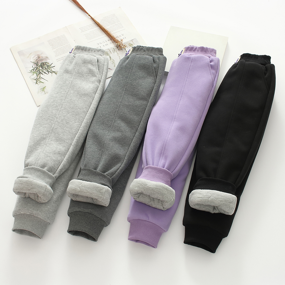 三层夹棉儿童裤子加厚运动保暖裤