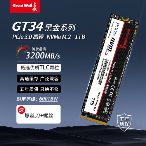 Great Wall/长城GT34全新1T高速NVME固态PCI-E3.0硬盘SSD硬盘