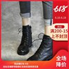 Autumn and winter new pattern manual Women's Shoes Round With crude Frenum Bootie rivet genuine leather soft sole Single boots Middle heel Riding boots