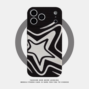适用于苹果iPhone17ProMax手机壳16 15 14 Plus 13 12 11新款磁吸菲林硬壳全包潮防摔保护套波点涂鸦星星