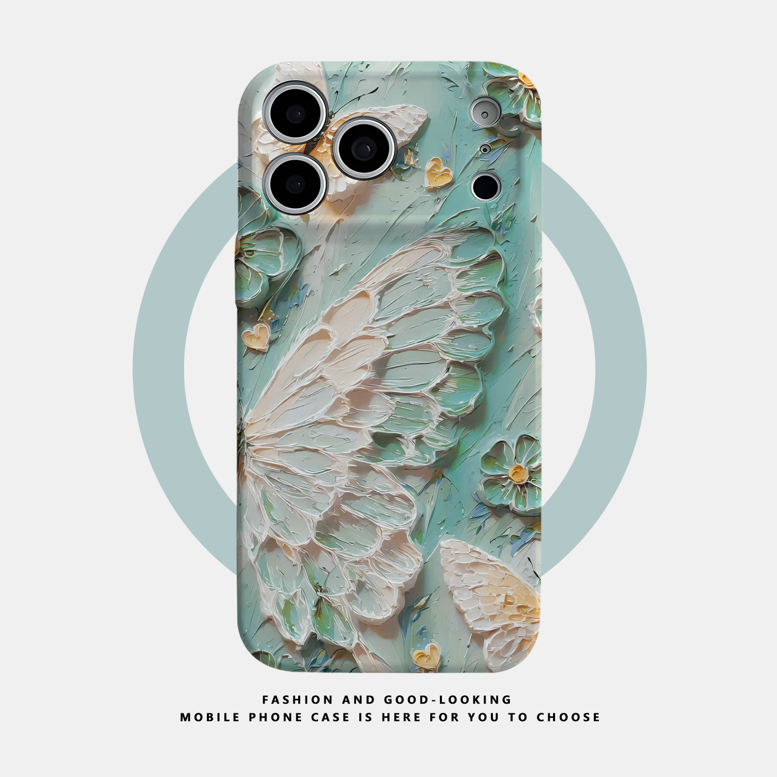 机绘主义适用于苹果iPhone17ProMax手机壳16 15 14Plus 13 12 11Pro新款磁吸硬全包防摔保护套薄荷绿油画蝴蝶,3C数码配件,手机保护套/壳,淘宝优惠券,粉丝福利购,淘宝优惠卷