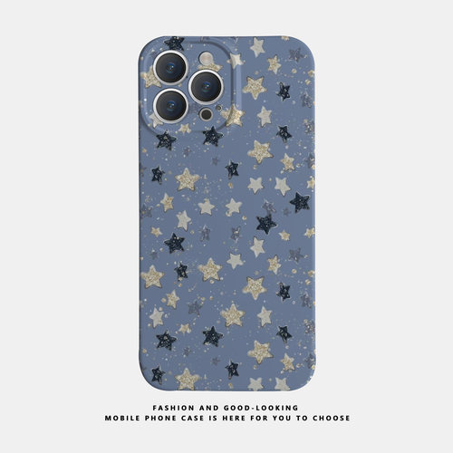 适用苹果华为小清新简约闪星星iPhone15pro16promaxmate50/nova10荣耀70/80情侣手机壳iqoo13新款opporeno8/9