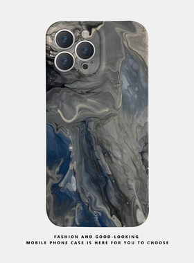 适用华为oppo苹果iqoo荣耀iphone17 15promax/16pro/14/13/12/mate70 60新款情侣手机壳plus小众艺术灰色水彩
