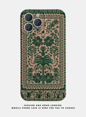 适用苹果华为iPhone17 15promax13reno9mate40P30/p50新款nova10x90pro荣耀80情侣手机壳iqoo12复古绿树叶图