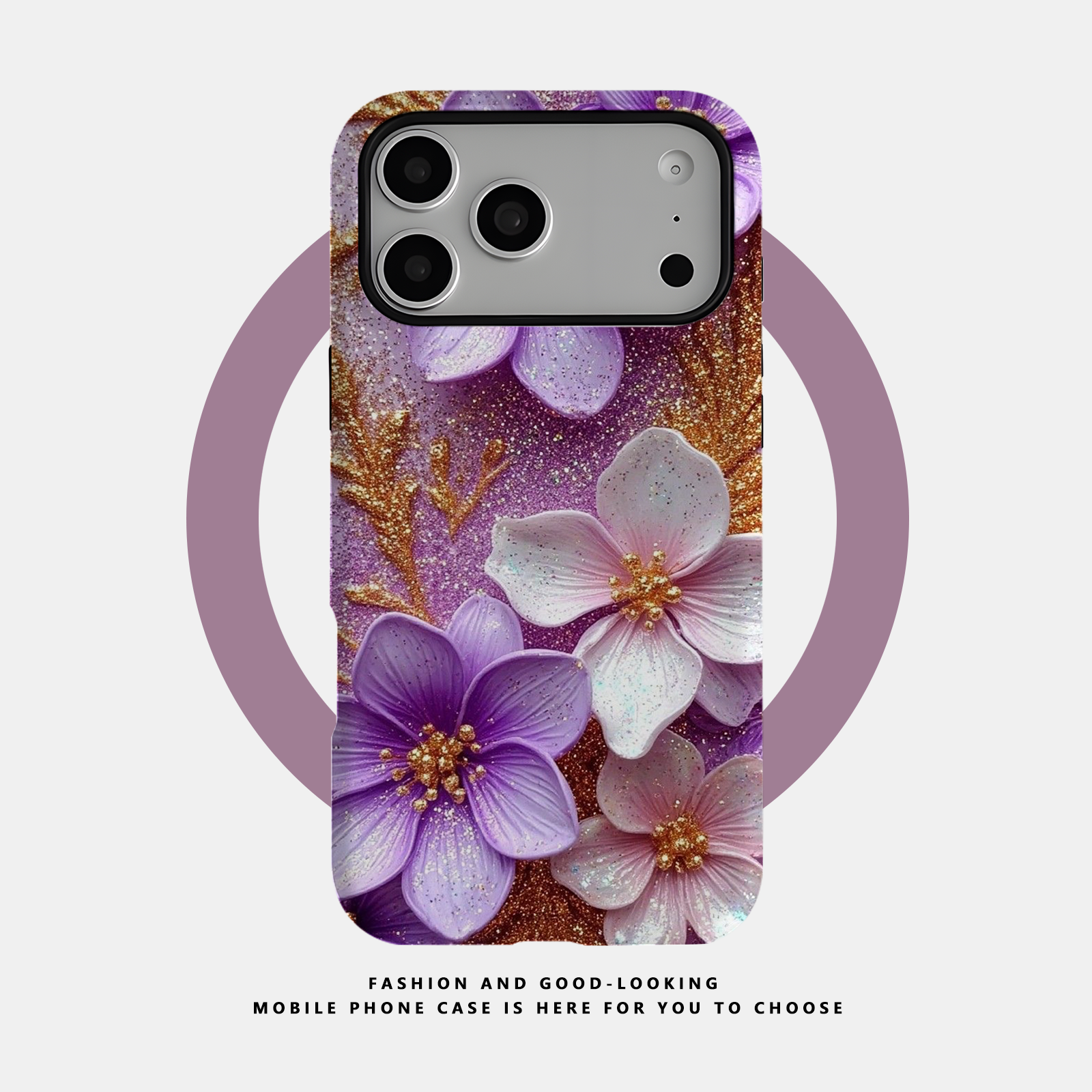 机绘主义适用于苹果iPhone17ProMax手机壳16 15 14Plus13 12 11ProMax二合一磁吸新款防摔保护套紫色鎏金紫花,3C数码配件,手机保护套/壳,淘宝优惠券,粉丝福利购,淘宝优惠卷