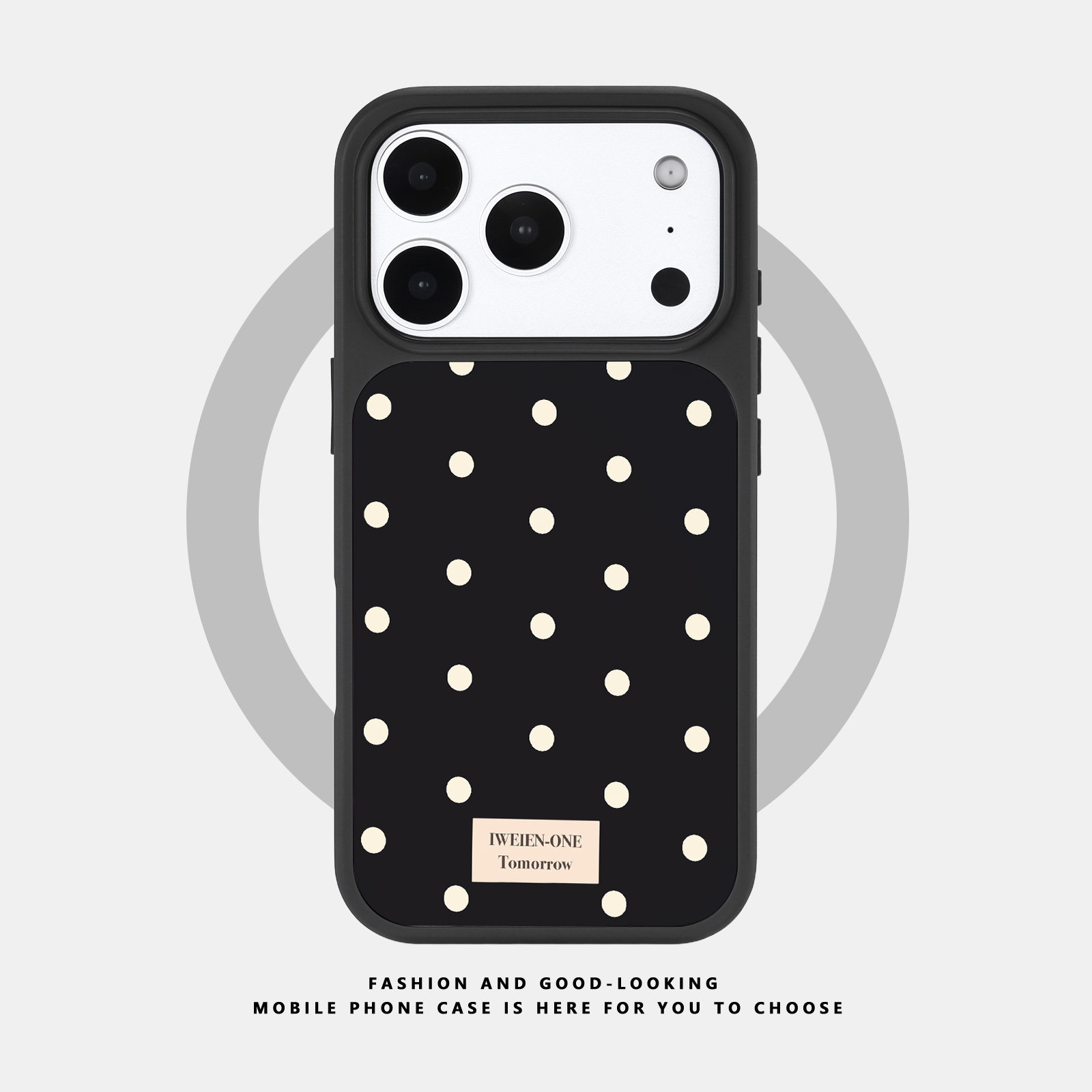 适用于苹果iPhone18ProMax手机壳17 16 15 14 Plus 13 软壳新款高档磁吸磨砂玻璃全包防摔保护套黑色圆球波点