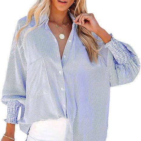 2026 New Style European Check Long-Sleeved Loose Shirt女