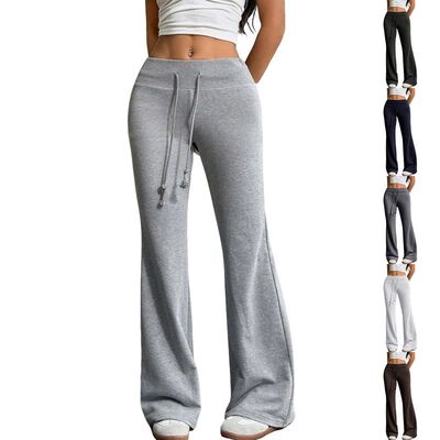 Women's New Fashion Drawstring Flared Pants for Casual Wear