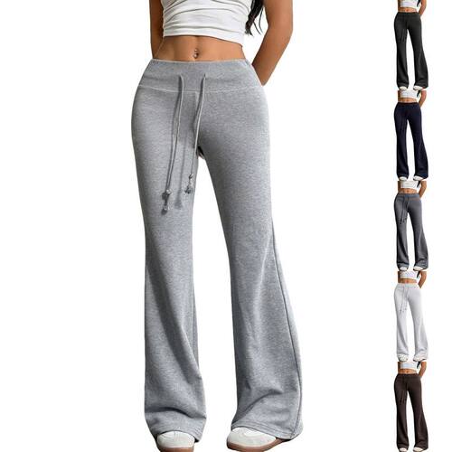Women's New Fashion Drawstring Flared Pants for Casual Wear