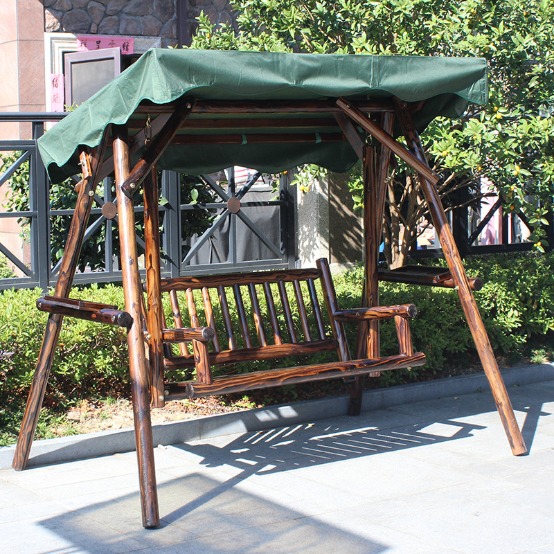 防腐木秋千户外庭院成人吊椅荡秋千儿童吊篮农村小院秋千双人摇椅