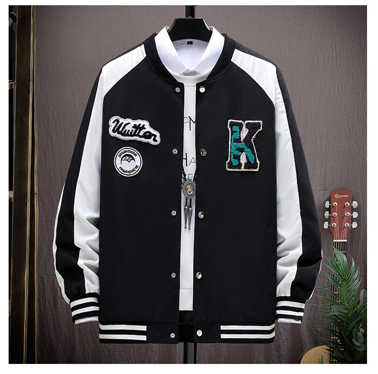 春秋款队棒球服刺绣加棉网红潮牌夹克男女飞行员外套JK221-P37,男装夹克,星座1018