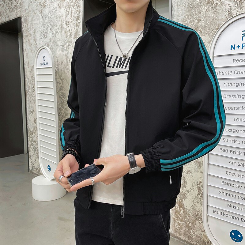 21春秋立领夹克外套男ins潮休闲户外服棒球运动服4002-J552图片