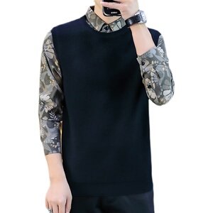 2021男士新款秋冬季高品质假两件毛衣男看品质潮流4002-M668图片