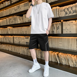 2021新款套装男夏季潮流宽松百搭短袖T恤五分裤4002-8771-P36，男装套装，星座1018