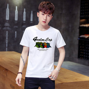 2021男士跑量夏季新款短袖T恤时尚印花男时尚4002-T5511图片