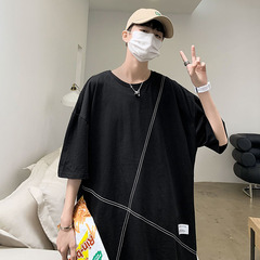 Summer new men's cotton round neck short sleeve T-shirt