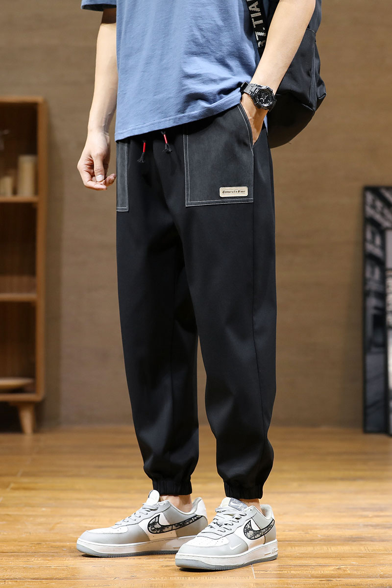 2021春季新款男士休闲束脚裤潮男百搭简约贴布款-4002,男装休闲裤,星座1018