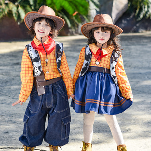 玩具总动员胡迪cos服女童迪士尼游园服装男孩牛仔很忙六一演出服