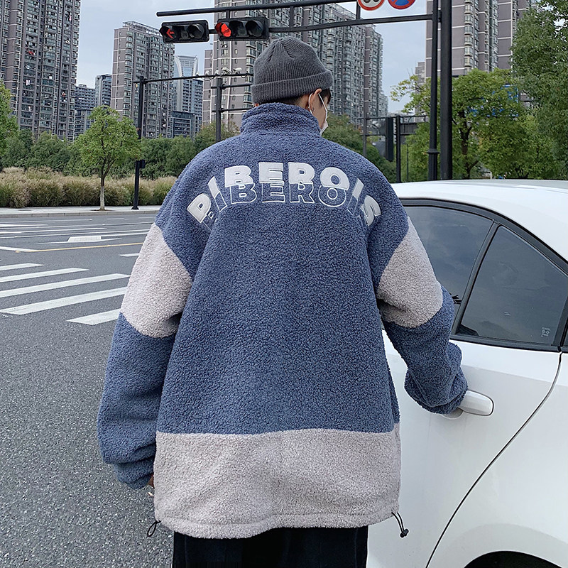 B266-WY-702-P125原创简约休闲拉链羊羔毛加厚宽松棉衣棉袄,男装棉衣,星座B257-1