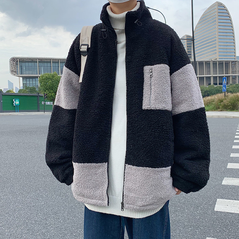 B266-WY-702-P125原创简约休闲拉链羊羔毛加厚宽松棉衣棉袄,男装棉衣,星座B257-1