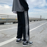 B266-AK-016-P5022春原创设计新款棋盘格裤子运动宽松休闲裤，男装休闲裤，星座B257-1