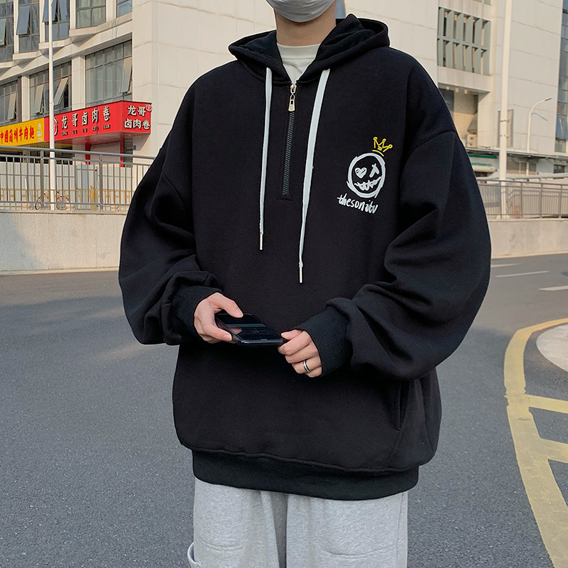 B266-WY-218-P5022春原创设计宽松港风休闲拉链连帽卫衣,男装卫衣,星座B257-1
