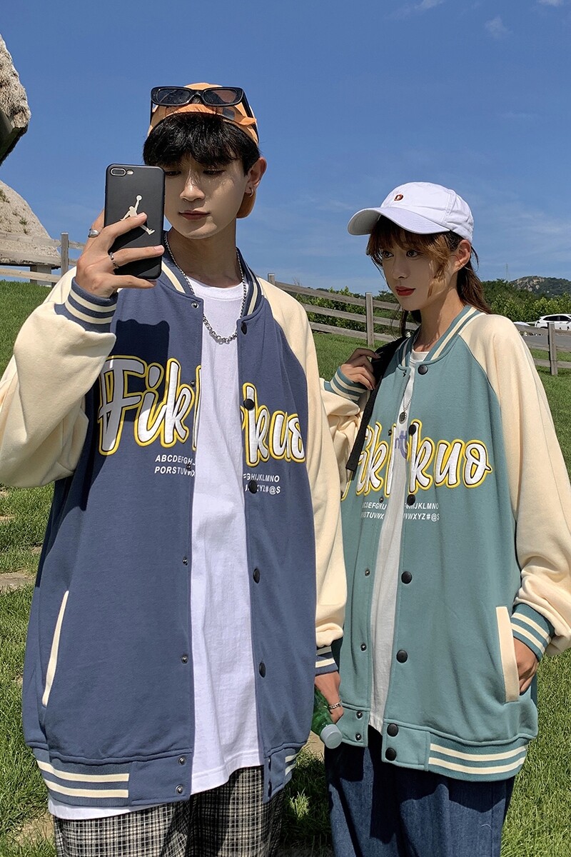 402-5-WY-202-P6522春潮字母刺绣印花宽松vibe棒球服情侣外套,女装短外套,星座B257-1