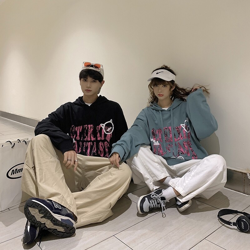 402-5-WY-203-P6021秋原创印花港风ins宽松情侣卫衣,男装卫衣,星座B257-1