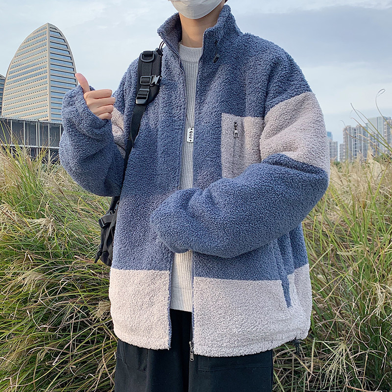 B266-WY-702-P125 原创简约休闲拉链羊羔毛加厚宽松棉衣棉袄图片