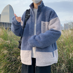 B266-WY-702-P125 原创简约休闲拉链羊羔毛加厚宽松棉衣棉袄图片