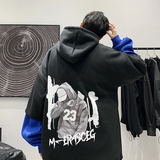 B266-WY-222-P5022春大皂原创宽松休闲oversize连帽假两件卫衣，男装卫衣，星座B257-1