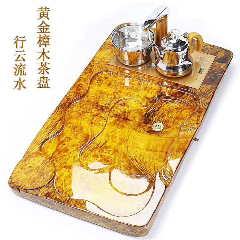 高档酒店办公全自动一体实木茶盘