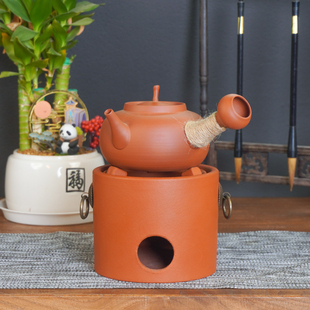 原矿朱泥砂铫壶跳盖陶土薄胎烧水壶侧把壶煮茶壶电陶炉炭炉可用