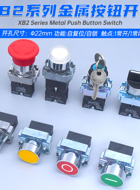 22MM点动按键XB2-BA31 BC42 ZB2-BE101C自复位按钮开关BS542 BD21
