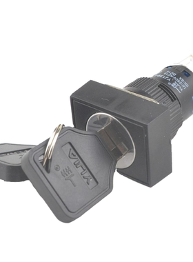 方形16mm自锁钥匙旋转选择转换按钮开关LA16-11X/2 22x3两档三挡