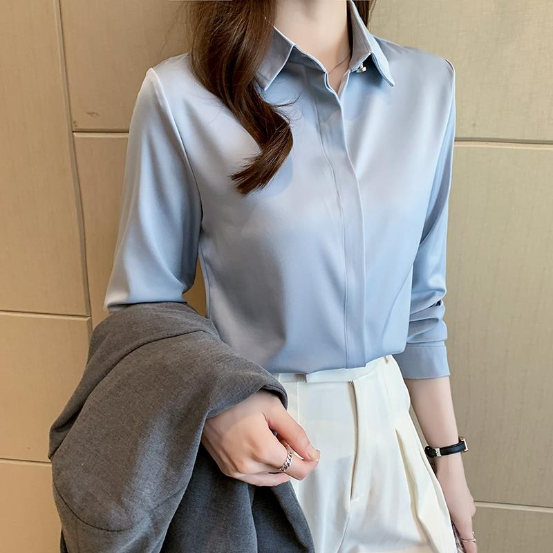 白领哥弟新100%真丝衬衫女长袖2025春秋款时尚洋气职业桑蚕丝上衣