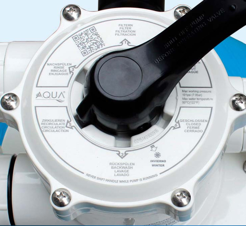 原装意大利 aqua 爱克 泳池 1.5-2寸顶出侧出砂缸 六向阀门控制器