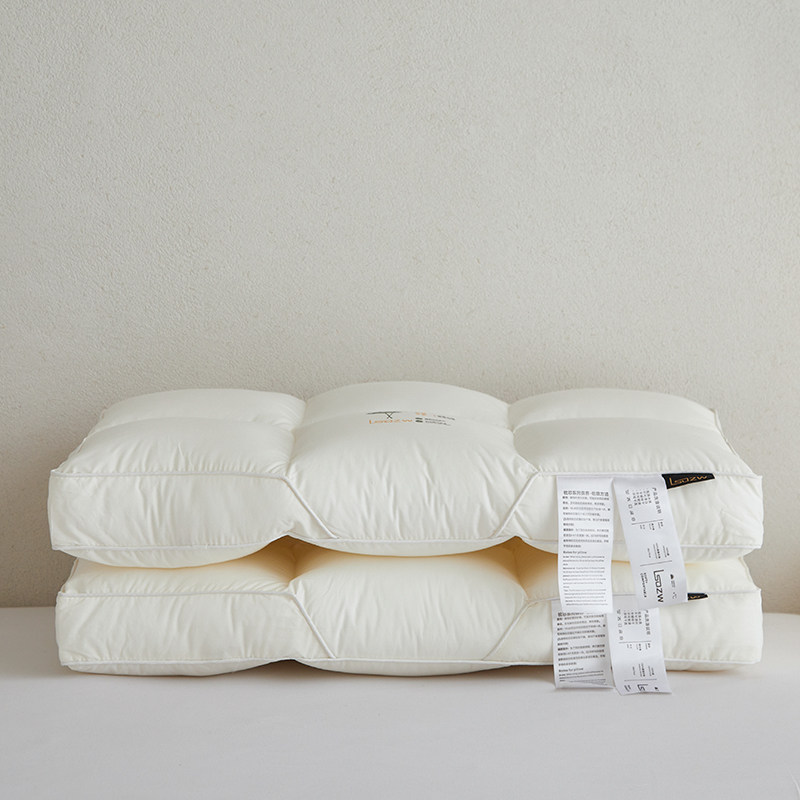 A类全棉酒店面包枕纯棉蓬松枕头卧室中低高枕芯床上护颈椎无甲醛