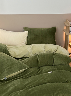 日暮Lorena | 230g高克重牛奶绒提花四件套加厚保暖被套冬季床品