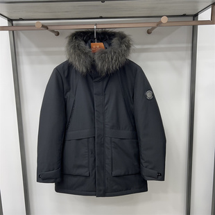 非贤品牌男士抗风保暖羽绒服冬季新款休闲青年时尚中长厚款白鸭绒