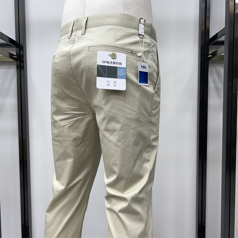 2023年春夏新品男休闲裤薄款微弹棉透气米驼免烫舒适百搭长裤非贤