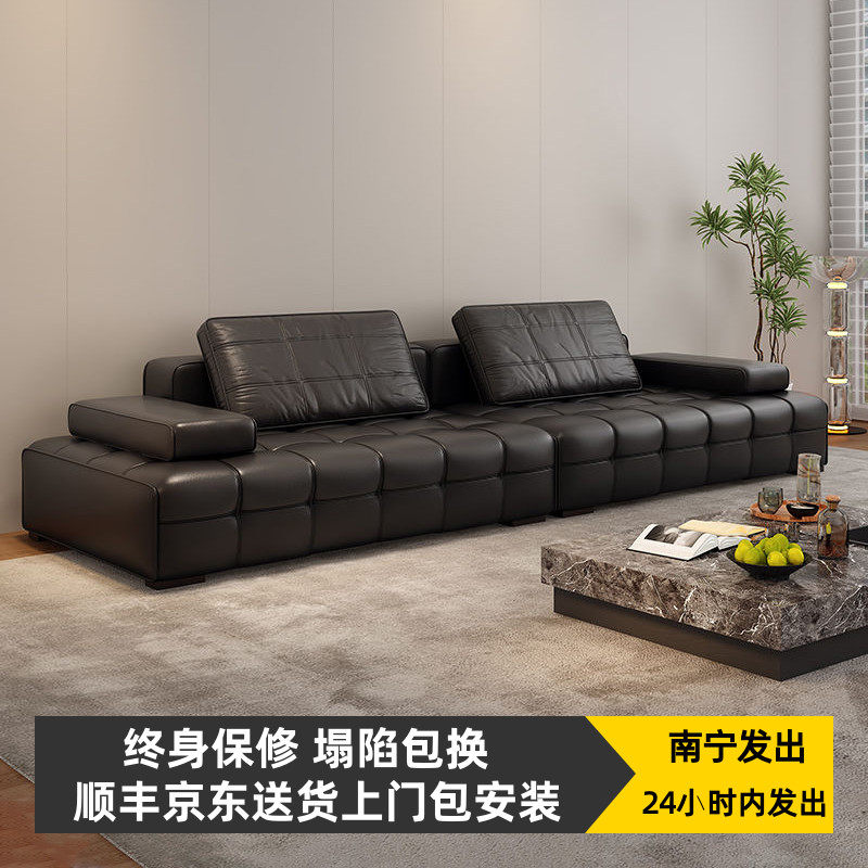 美式猫抓皮艺沙发客厅小户型现代简约直排三四人位轻奢劳伦斯沙发